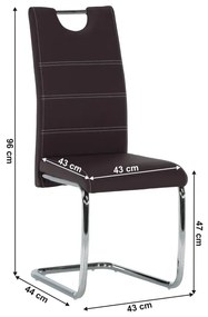 Jedálenská stolička, hnedá/svetlé šitie, ABIRA NEW