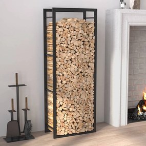 Stojan na krbové drevo matný čierny 50x28x132 cm oceľ 350306
