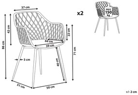 Sada 2 jedálenských stoličiek biela NASHUA Beliani