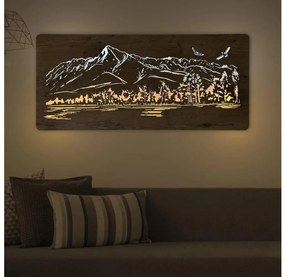 Li-Go 5589/A/DUB2 - LED nástenná dekorácia LED/10W/5V 30000 mAh 110x50 cm dub