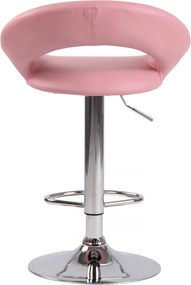 2x Barová stoličkaOlinda - koženka, chróm rám - ružová