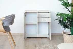 Komoda s dvoma zásuvkami Luck II - biely