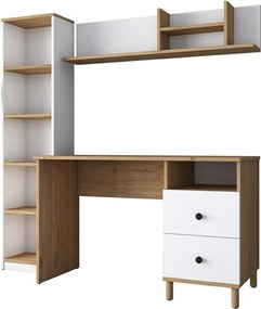 Pracovný stôl Hap Walnut and White