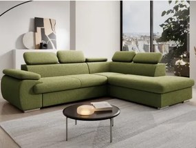 Rohová sedačka Viera, salátově zelená látka, pravý roh%
