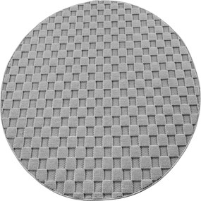 Ayyildiz, Kusový koberec Helix 2203 silver kruh, 200x200, šedá, chodba / predsieň