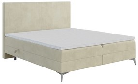 Manželská posteľ Boxspring 180 cm Ricky (svetlobéžová) (s matracom a úl. priestorom). Vlastná spoľahlivá doprava až k Vám domov. 1043432