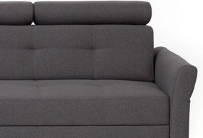Rohová sedacia súprava Harris, tmavo šedá tkanina, ľavý roh
