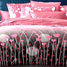 Bavlnené obliečky Homa TELIAN GREY HEARTS 7-dielna sada 140x200 cm