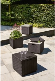 Tmavosivý záhradný taburet Cube – Keter