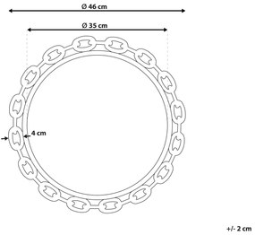 Okrúhle nástenné zrkadlo ø 46 cm zlaté YEBRA Beliani