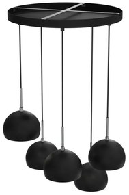 Luster na lanku COOL 5xE27/60W/230V čierna