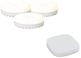 Sada 3 inteligentných stmievateľných LED žiaroviek GX53 RGB 9W 806LM 2700K-6500K vrátane Zigbee Smart Hub