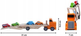 MULTISTORE Drevené nákladné auto + 4 autá Ecotoys