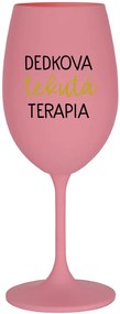 DEDKOVA TEKUTÁ TERAPIA - ružový pohár na víno 350 ml