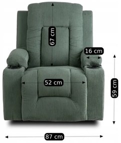 JAKS Masážne kreslo zelené menčester Box
