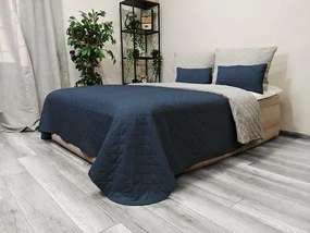 Kontrast Obojstranný prešívaný prehoz DIANA 220 x 240 cm modrá/svetlošedá
