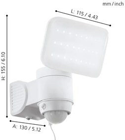 Eglo 98196 - Solárne nástenné LED svietidlo so senzorom CASABAS LED/3,7V IP44