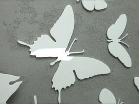 3D nalepovacie hodiny Butterfly biele