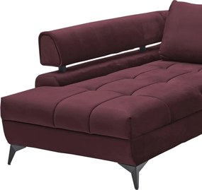 Rohová sedacia súprava Paris, vínová látka, ľavý roh