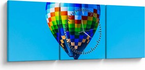 Obraz - Teplovzdušný balón (s hodinami) (90x30 cm)