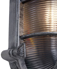 Vonkajšia nástenná lampa strieborná oválna IP44 - Noutica