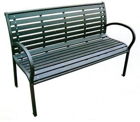 Záhradná lavička KIMBRA, oceľ/plast (120 x 41 x 82 cm)