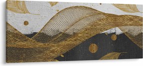 Obraz - Zlaté pierka (120x50 cm)