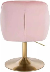 LuxuryForm DESIGN Stolička AVOLA VELUR na zlatom tanieri - svetlo ružová