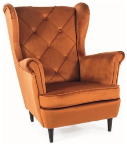 Kreslo Lady Velvet, oranžová / čierna