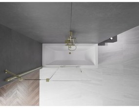 Mexen Velar, 2-krídlová posuvná vaňová zástena 120 x 150 cm, 8mm číre sklo, zlatý lesklý profil, 896-120-000-01-50