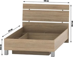Posteľový rám s úložným priestorom Luna 120 - dub