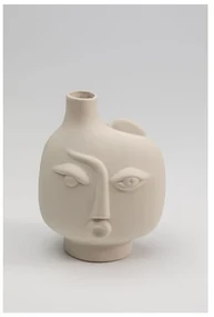 Béžová keramická ručne maľovaná váza Spherical Face – Kare Design