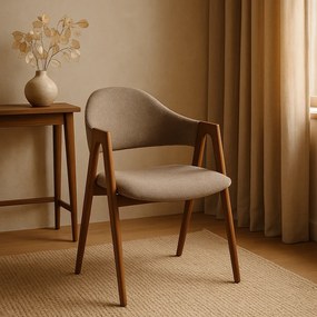 PROXIMA.store - Čalúnená jedálenska stolička RUIZ FARBA: béžová, FARBA NÔH: orech