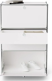 Kovová komoda »CN3« s 2 výklopnými priečinkami a 2 zásuvkami, biela