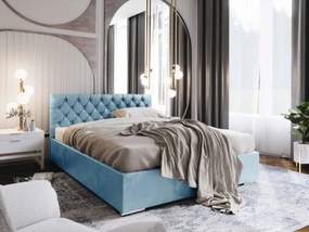 Manželská posteľ 160 cm Kerry (modrá) (s roštom a úložným priestorom). Vlastná spoľahlivá doprava až k Vám domov. 1047015