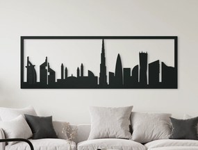 drevko Obraz Dubaj panoráma Rozmer obrazu: 29,5 x 89 cm, Farba dekorácie: Čierna