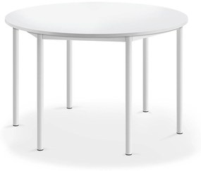 Stôl BORÅS, kruh, Ø1200x720 mm, laminát - biela, biela
