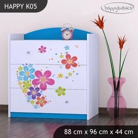 Detská komoda KVETINKY v srdiečku - TYP 5
