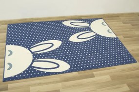 Detský koberec Kids 533926/94955 zajačiky, modrý