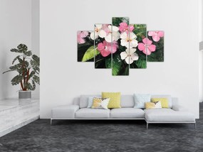 Obraz - Ružové a biele kvety (150x105 cm)