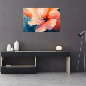 Obraz - Maľovaný kvet (90x60 cm)