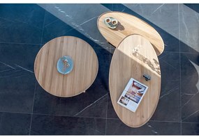 Okrúhly konferenčný stolík z dubového dreva v prírodnej farbe ø 100 cm Mu - Gazzda