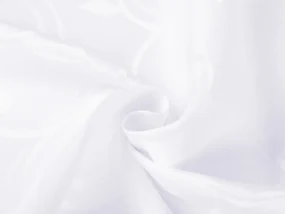 Biante Teflónový behúň na stôl TF-100 Biele ornamenty s lístkami 45x140 cm