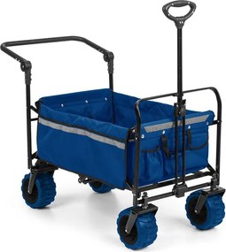 Waldbeck Easy Rider, ťahací vozík, do 70 kg, teleskopická tyč, sklopný, modrý