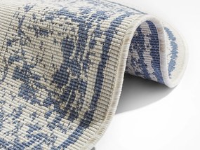 NORTHRUGS - Hanse Home koberce Kusový koberec Twin Supreme 104138 Blue / Cream kruh – na von aj na doma - 140x140 (priemer) kruh cm