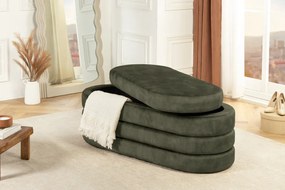 Dizajnová lavica s úložným priestorom GREEN VELVET 115 cm – štýlová lavica