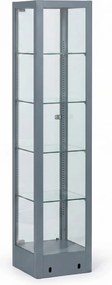 Presklená vitrína, 1800 × 400 × 400 mm, sivá