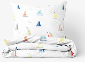 Goldea bavlnené posteľné obliečky - plachetnice 220 x 200 a 2ks 70 x 90 cm