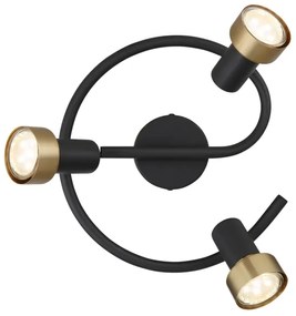 Globo 57917-3G - Bodové svietidlo  MASON 3xGU10/25W/230V čierna/zlatá