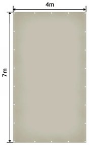 JAGO plachta 650 g/m², hliníkové oká, sivá, 4 x 7 m